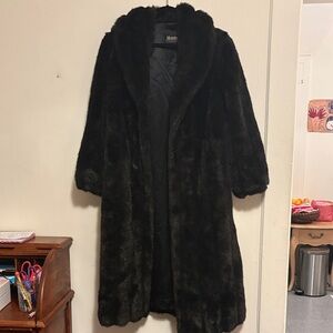 Vintage Black Faux Fur Teddy Jacket